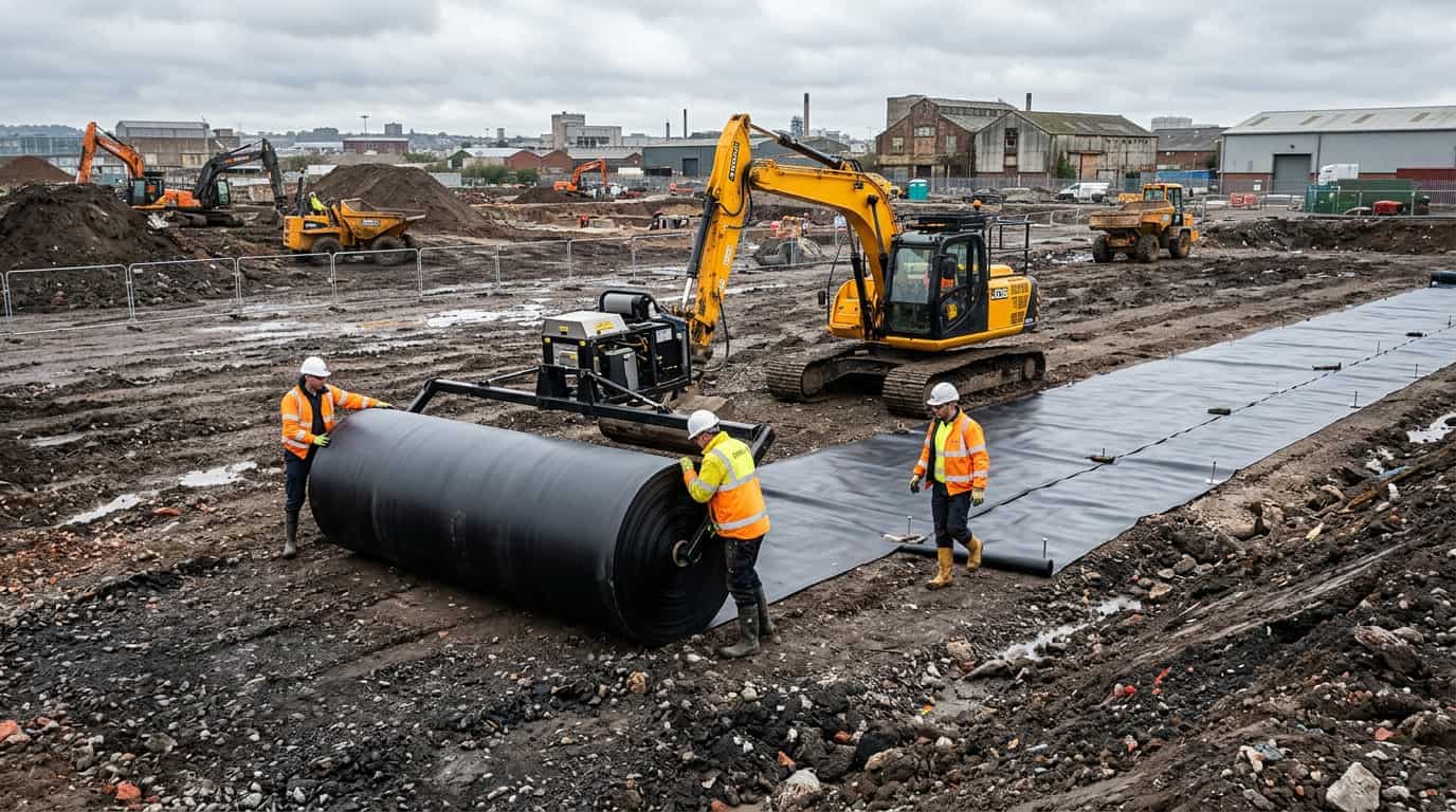 Commercial Drainage Upgrade on an Occupied Site — illustrative construction imagery